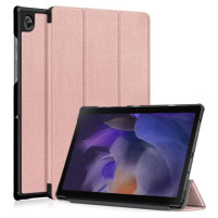 Луксозен кожен калъф тефтер TRI-FOLD и стойка за Samsung Galaxy Tab A8 10.5  X200 /  X205 златисто розов 